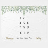 Eukalyptus-Twins-Meilenstein  Fleecedecke (Vorderseite (Horizontal))