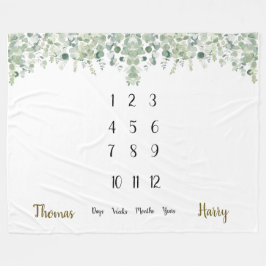 Eukalyptus-Twins-Meilenstein Fleecedecke