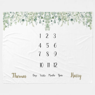 Eukalyptus-Twins-Meilenstein Fleecedecke