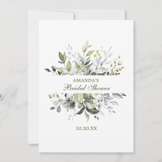 Eukalyptus über oder unter der Brautparty-Spielkar Einladung (Rückseite)