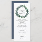 Eukalyptus und Berry Wreath Botanische Hochzeit Menükarte (Vorne/Hinten)