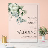 Eukalyptus und Blume lichtdurchlässige HochzeitsWE Acrylschild (Hochzeit)