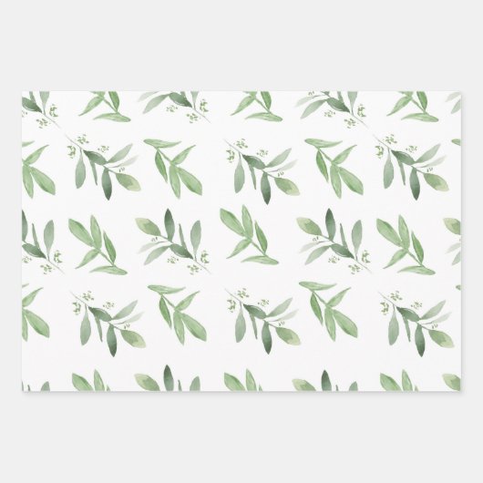 Eukalyptus- und Blush-Papierblätter für Frauen Geschenkpapier Set (Vorderseite 3)