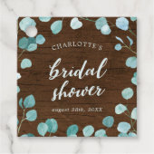 Eukalyptus und Braunwald-Brautparty Geschenkanhänger (Vorderseite)