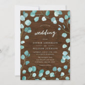 Eukalyptus und Braunwaldhochzeit Einladung (Vorderseite)