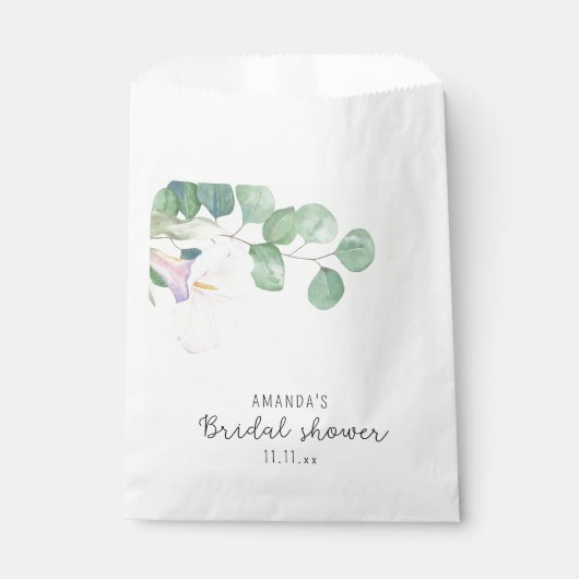 Eukalyptus und calla Blume - Brautparty Geschenktütchen (Vorderseite)