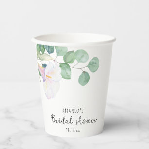 Eukalyptus und calla Blume - Brautparty Pappbecher