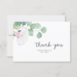 Eukalyptus und Calla -  Danke für die Brautparty Karte