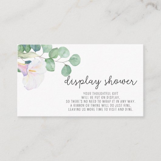 Eukalyptus und calla - Display-Dusche Begleitkarte (Vorderseite)