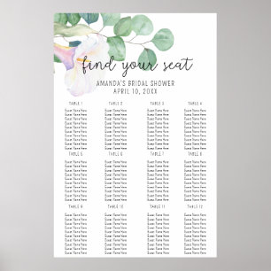 Eukalyptus und calla - Seekartenschaum Poster