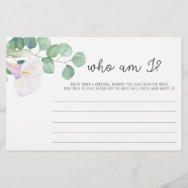 Eukalyptus und calla - Wer bin ich Brautparty Briefpapier