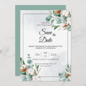 Eukalyptus und Cotton Bliss Einladung (Vorne/Hinten)