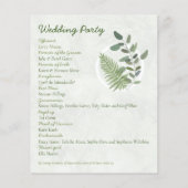 Eukalyptus- und Fern-Rings-Hochzeitsprogramm Flyer (Hinten)