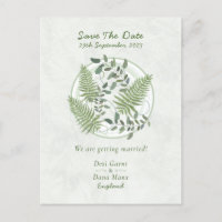 Eukalyptus und Fern Rings, Save the Date Hochzeit
