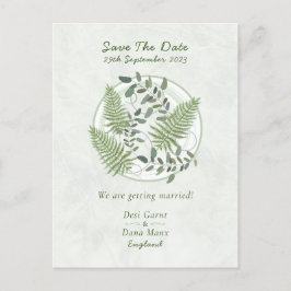 Eukalyptus und Fern Rings, Save the Date Hochzeit Postkarte