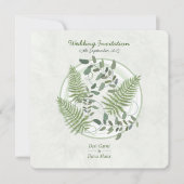 Eukalyptus und Fern Rings Wedding Einladung (Vorderseite)