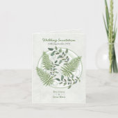 Eukalyptus und Fern Rings Wedding Folding Einladun Einladung (Vorderseite)