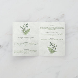 Eukalyptus und Fern Rings Wedding Folding Einladun Einladung