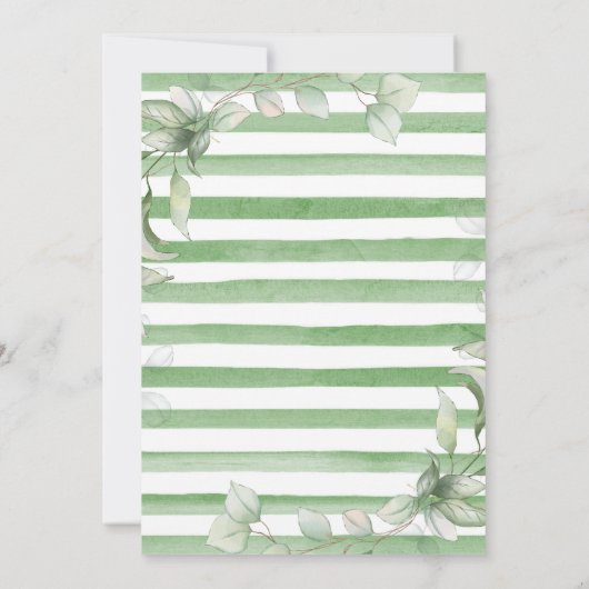 Eukalyptus und Gold Frame Baby Dusche Einladung (Rückseite)