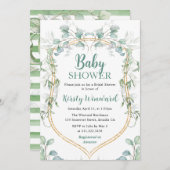 Eukalyptus und Gold Frame Baby Dusche Einladung (Vorne/Hinten)