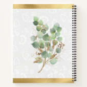 Eukalyptus und Gold Glitzer Gästebuch Notizblock (Rückseite)