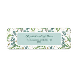 Eukalyptus- und Gold-Glitzer-Hochzeitsszene-Rückse