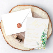 Eukalyptus und Gold-Hochzeitsfolie - Einladung