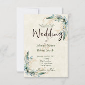 Eukalyptus und Goldhochzeit Einladung (Vorderseite)