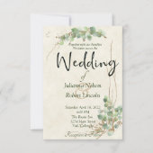 Eukalyptus und Goldhochzeit Einladung (Vorderseite)