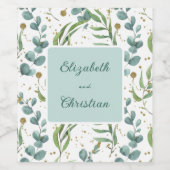 Eukalyptus- und Goldhochzeit Weinetikett (Einzelnes Label)