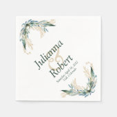 Eukalyptus und Goldnacken Serviette (Vorderseite)