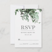 Eukalyptus und Greenery Watercolor Response Card Einladung (Vorderseite)
