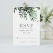 Eukalyptus und Greenery Watercolor Response Card Einladung (Stehend Vorderseite)
