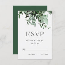 Eukalyptus und Greenery Watercolor Response Card