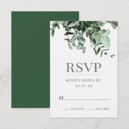 Eukalyptus und Greenery Watercolor Response Card Einladung