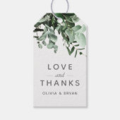 Eukalyptus und Grüne Aquarellfarben Liebe und Dank Geschenkanhänger (Vorderseite)