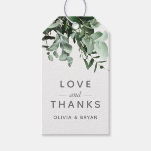 Eukalyptus und Grüne Aquarellfarben Liebe und Dank Geschenkanhänger