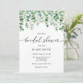 Eukalyptus und Grüne Bridal Dusche Einladung (Stehend Vorderseite)