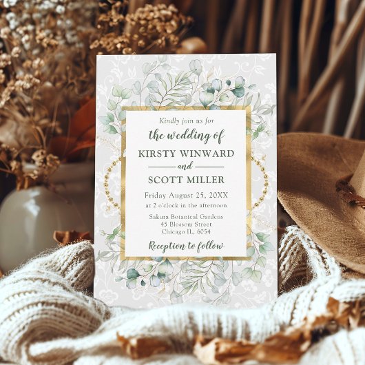 Eukalyptus und Grüne Hochzeit Einladung