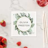 Eukalyptus und Grüne Hochzeit Serviette (Beispiel)