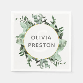 Eukalyptus und Grüne Hochzeit Serviette