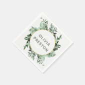 Eukalyptus und Grüne Hochzeit Serviette (Ecke)