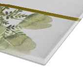 Eukalyptus und Grüne | Monogramm Schneidebrett (Ecke)