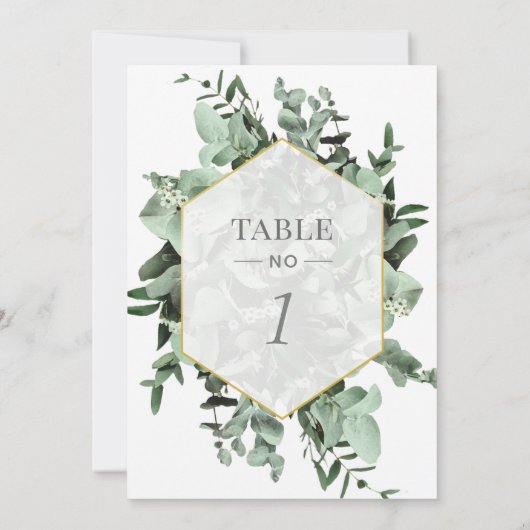 Eukalyptus und Grüne Tischnummer (Rückseite)