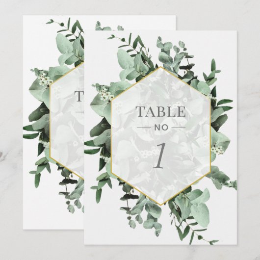 Eukalyptus und Grüne Tischnummer (Vorne/Hinten)