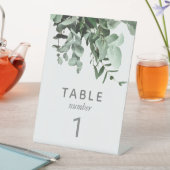 Eukalyptus und Grüne Tischnummer Sockelschild (In Situ)