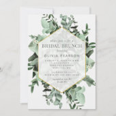 Eukalyptus und Grüner Bridal Brunch Einladung (Vorderseite)