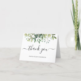 Eukalyptus und Grünpflanzen im Wasserfarben geklap Dankeskarte