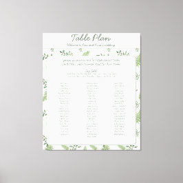 Eukalyptus und Hochzeitsplan Leinwanddruck
