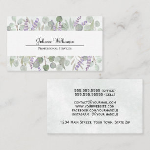 Eukalyptus und Lavendel Hübsch Visitenkarte